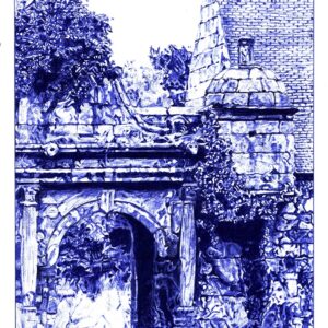 "Un p’tit coin d’paradis" - Reproduction numérotée de 1 à 40 et signée de l'artiste. Dessin original réalisé au stylo-bille Bic bleu, sur papier lisse multitechnique 250g/m² au format A3 - Reproduction en tirage laser sur papier lisse 210g/m² au format A3.