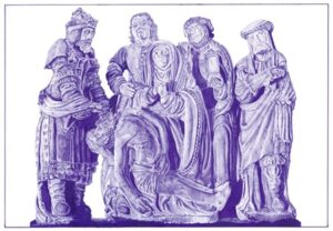 Pieta - Notre Dame de Bon Secours - Locronan Reproduction signée de l'artiste. Dessin original réalisé au stylo-bille Bic bleu, sur papier lisse multitechnique 250g/m² au format A2